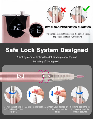 Máquina Perforadora De Uñas M Max Professional Con Motor Sin