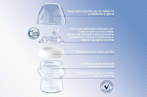 Mamadera Natural Feeling 0m+ 150ml Chicco Vidrio