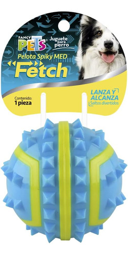 Fancy Pets Pelota Fetch Spiky Color Azul Tamaño Mediano