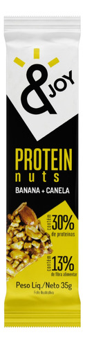 Barra de Proteína Banana e Canela &Joy Protein Nuts Pacote 35g