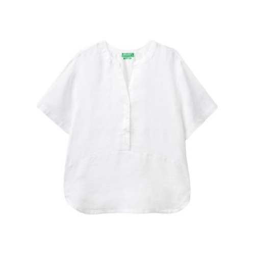 United Colors Of Benetton Blusa De 100 % Lino Con Botones