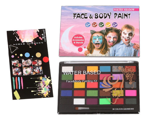 A) 30 Colores Face Body Paint Maquillaje Profesional Para