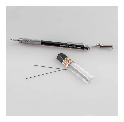 Imagen 3 de 3 de Portaminas/lapicero Pentel Graphgear 500 0.5 + Minas + Goma