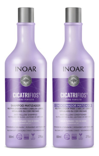 Inoar Shampoo + Acondicionado Cicatrifios Rubio Perfcto 800