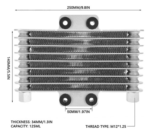 Radiador De Refrigeración De Motor De Aluminio Universal De
