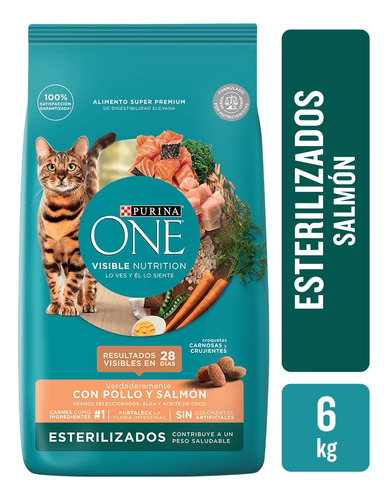 Purina One Esterilizados Salmon 6kg Alimento Para Gatos