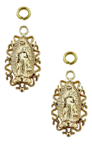 Virgen De Guadalupe Dije Ondulado Dorado , 100 Pzas