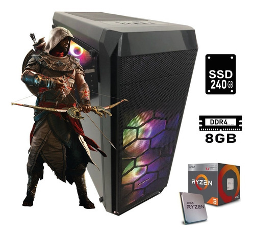 Cpu Gamer Ryzen 3 3200g, Ssd 240gb Ram 8gb, Video Vega8 1gb