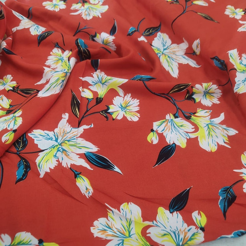 Tecido Viscose Estampada Floral Terracota Mercado Livre Tecido Viscose Estampada Floral Terracota Mercado Livre