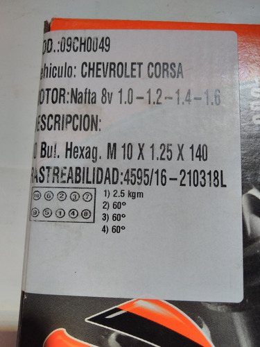 Tornillos  Tapa De Cilindros Chevrolet Corsa 1.0-1.2-1.4-1.6