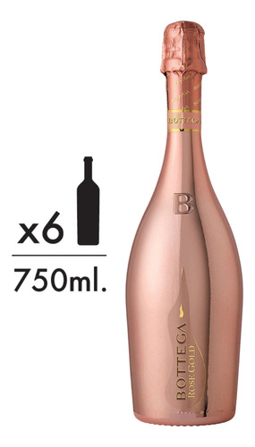 Espumante Prosecco Bottega Gold Rose Pack X 6