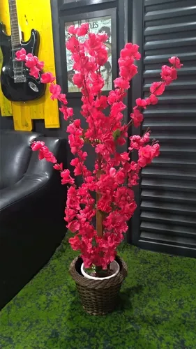 Cerejeira Artificial Pink + Vaso Fibra Sintética