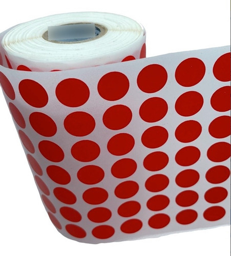 Etiqueta Bolinha Colorida 13mm - Com 10.000 Etiq. Vermelho