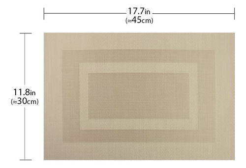 Manteles Individuales Rectangular Mesa 12 Piezas 45×30cm