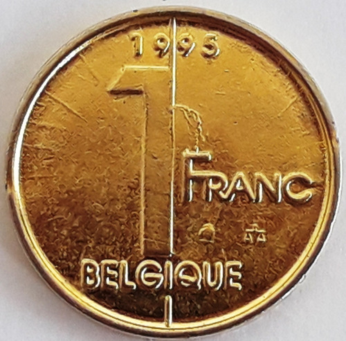 Moneda Bañada En Oro Bélgica Año 1995 Con Cápsula Inversión