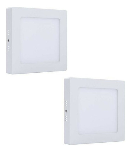 Pack 2 Plafon Foco Led Sobrepuesto Cuadrado 18w