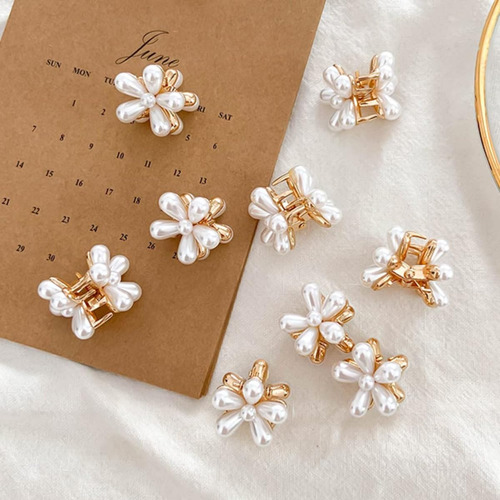 Ruiyue 10 Pinzas Cabello Accesorio Broche Flor De Perlas
