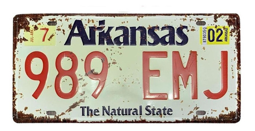 Quadro Placa Decorativa Metal Estados Unidos Arkansas Eua