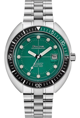 Relógio Bulova Oceanografo Masculino 96b322 Automático Verde