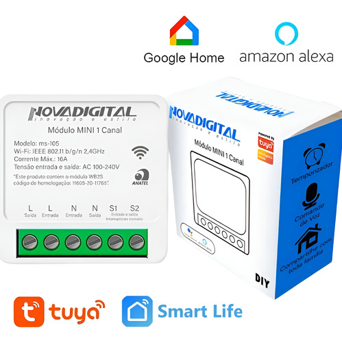 Módulo Wi-fi Automação Residencial Alexa, Google E Wi-fi 2.4