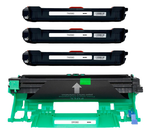 Kit 3 Toner Tn1060 Y 1 Tambor Dr1060 Hl-1110 1111 1112 Tinta Negro