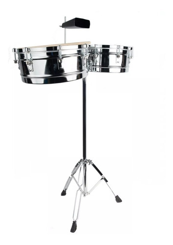 Timbal Timbales Nacional Atril Platillo Campana Baquetas