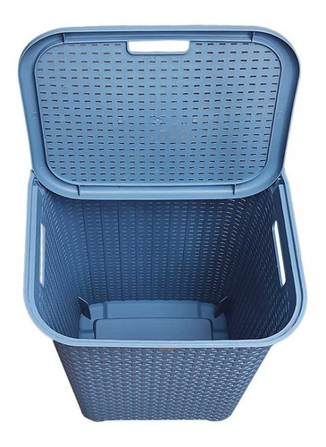 Pack 2 Cesto Canasta Organizador Ropa Sucia Tapa Utilísimo Color Azul