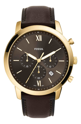 Reloj Cronógrafo Fossil Neutra Fs5763 Para Hombre, Dorado/ch