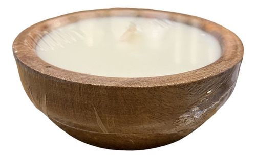 Vela De Soja Aromatizada Con Cuenco De Madera Para Regalo