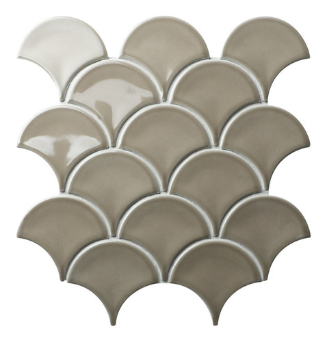 Fika Porcelanato Malla Fishscale Shape Grey 29x27