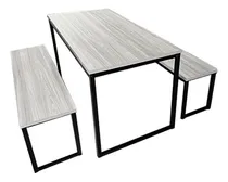 Comprar Conjunto Para Refeitório Estilo Industrial Mesa E 2 Bancos