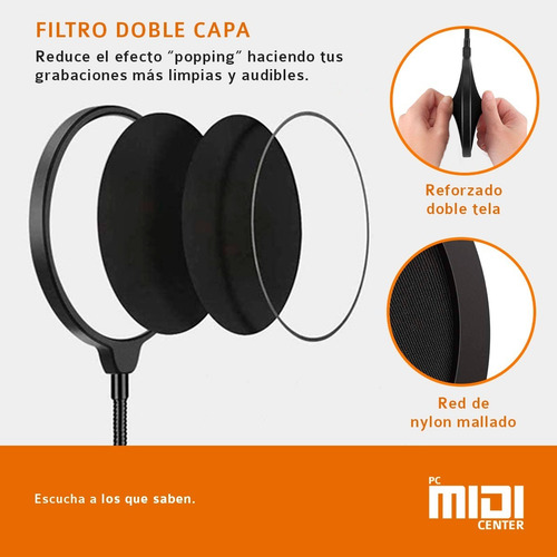 Filtro Antipop Pf-08 Flexible Para Microfono