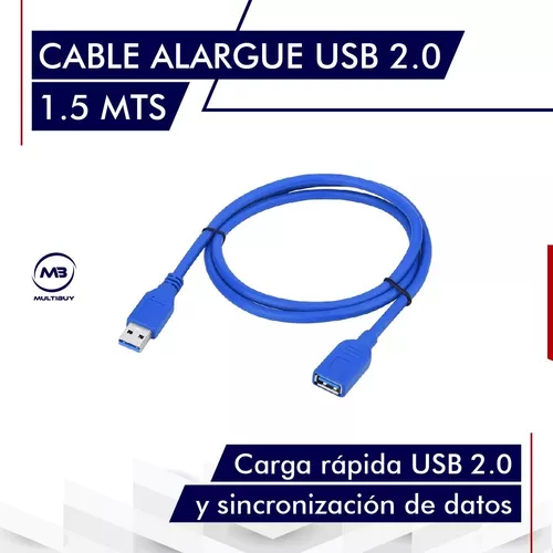 Cable Prolongador Alargue Usb Macho-hembra 1.5 Metros