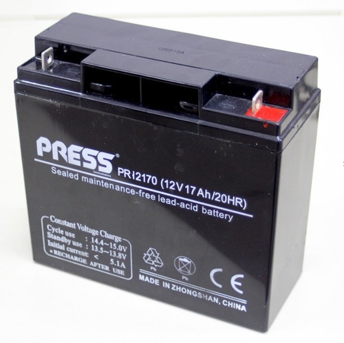 Imagen 3 de 5 de Bateria Sellada 12v 17ah Press Ups Led Alarmas Usos Varios