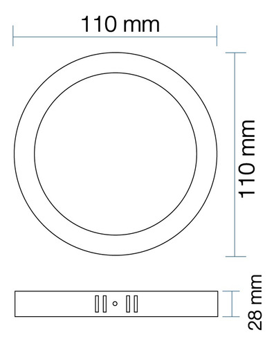 Pack 6 Panel Led Foco Plafón Sobrepuesto Redondo 6w Luz Fría