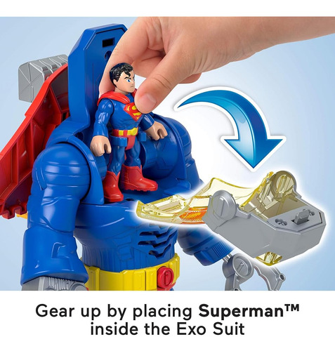 Fisher-price Imaginext Superman Con Robot Exo Suit 30cm Luce