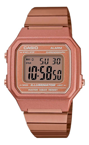 Reloj Digital Casio 5avt Oro Rosado Unisex Color De La Correa Rosa