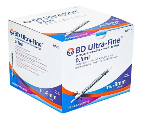 Jeringa C/a Insulina 0,5ml. 31g X 8mm. Ultra-fine