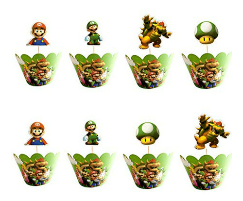 Set Decorativo Super Mario Para Torta