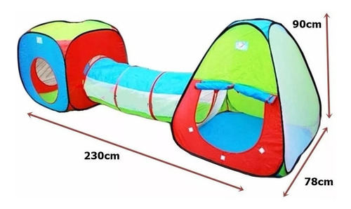 Imagem 2 de 3 de Toca Tenda Barraca Infantil 3 X 1 Com Tunel Pronta Entrega