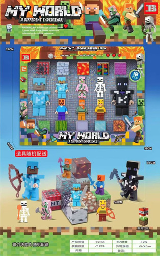 Set Minifiguras Minecraft Bloques De Construcción Magnéticos