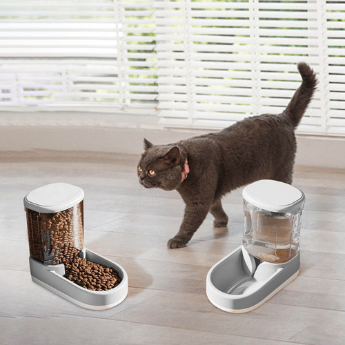 Set De Comedero Y Bebedero Automáticos Para Perros Y Gatos Y