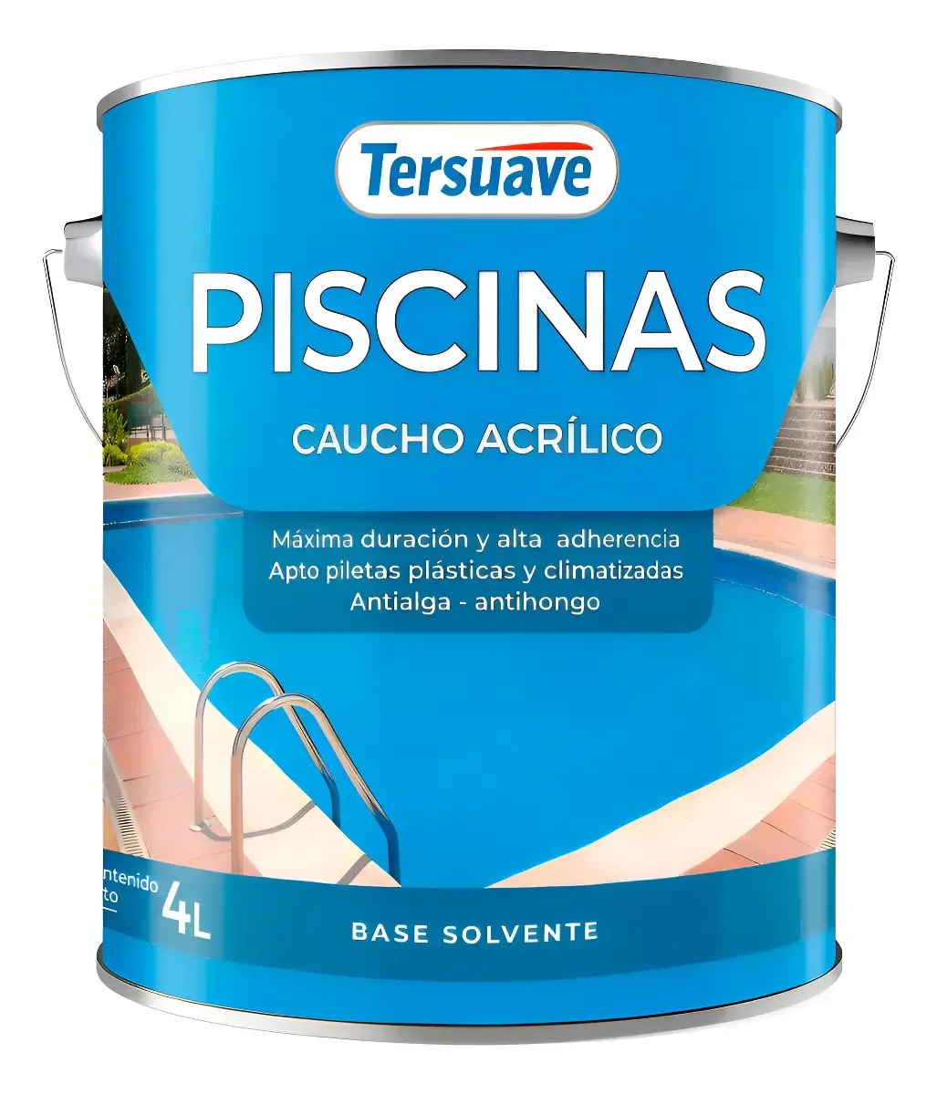 Pintura Piscinas Base Solvente Caucho Tersuave 4 Lts Frias Color Azul
