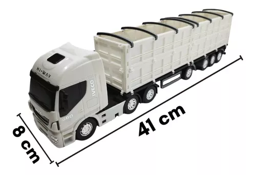 Caminhão Graneleiro Miniatura Brinquedo Iveco Hiway Laterais