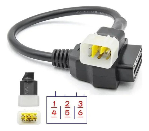 Adaptador Cable Diagnostic Motocicleta Obd Delphi De 6 A 16