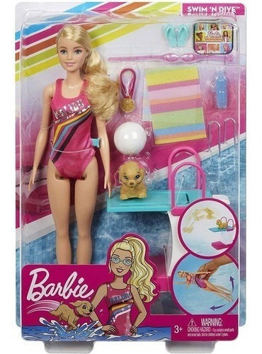 Barbie Nadadora Dreamhouse Con Accesorios 