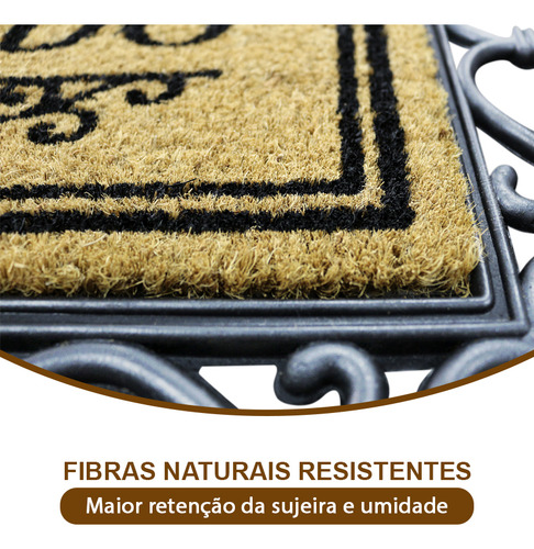 1 Tapete Porta Capacho Fibra Coco Antiderrapante 45x75 Im1pr