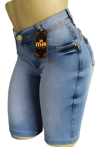 Bermuda Jeans Feminino Ate O Joelho Kit Com 2 - Promoção | Frete grátis