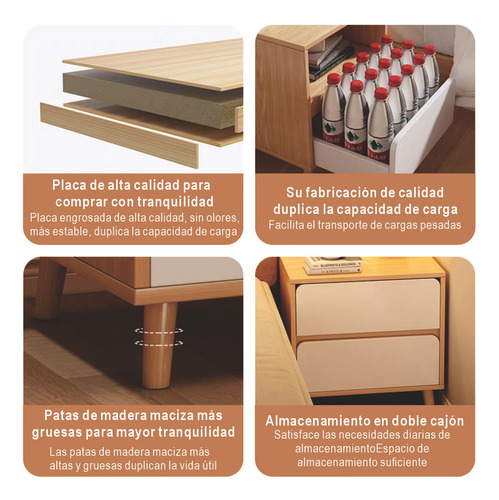 Buro Para Recamara Mesa De Nocheminimalista Con 3 Cajones