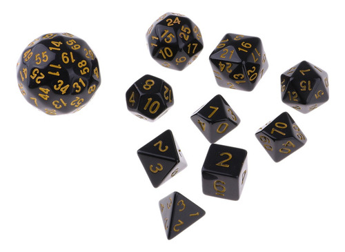 10 Pcs Juego De Dados De Plástico Poliédrico Para Dnd Rpg